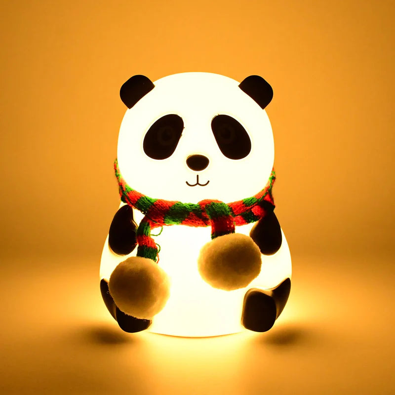 Panda 7-Color LED Silicone Touch Lamp