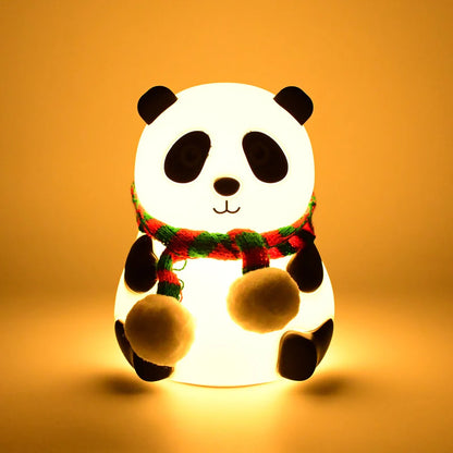 Panda 7-Color LED Silicone Touch Lamp