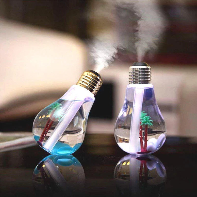 Air Freshener Bulb Humidifier With LED Night Light For Car Home And Office